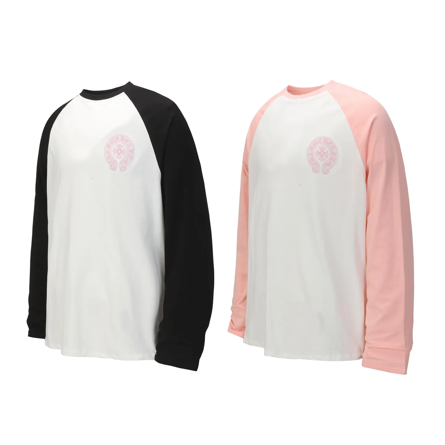 P170 Cross-border quantity model, please do not place an order if you are pursuing quality -Chrome Hearts/Chrome Hearts Xiaohongshu popular Sanskrit horseshoe stitching embroidered long-sleeved T-shirt -High weight, high density and high quality, soft, delicate and skin-friendly wool, soft and silky to the touch, excellent warmth and skin-friendly properties -Customized weaving and dyeing, no color difference, no matter the fabric or workmanship details, beat the ordinary version on the market -Colour: black with white, black with pink -Size: S M L XL